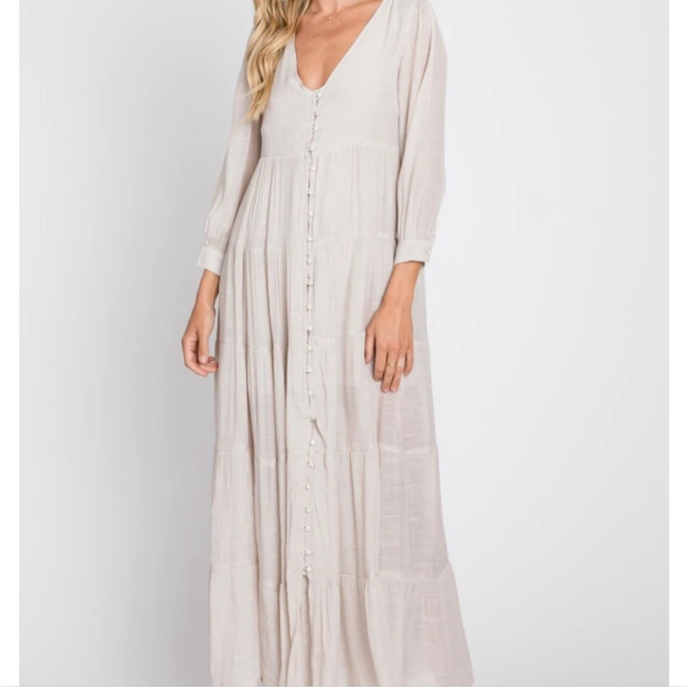 Pinkblush Cream Maxi Dress